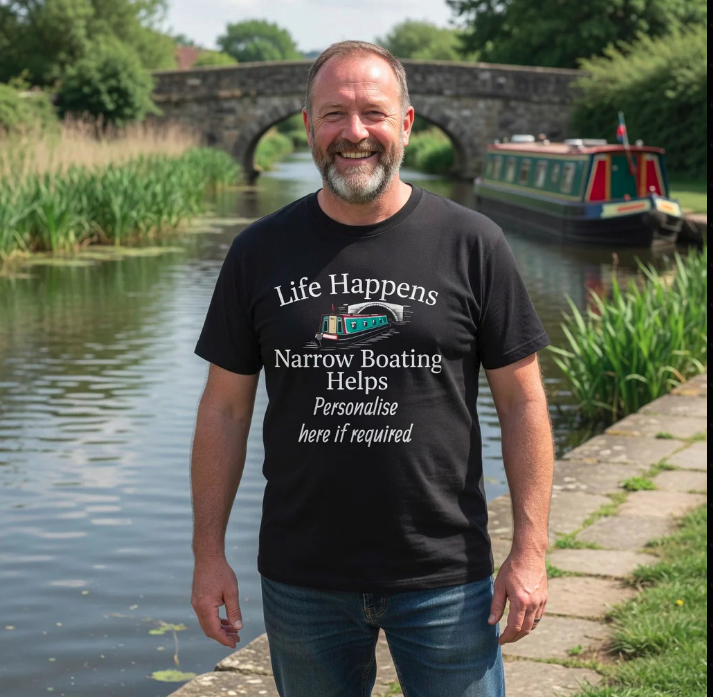 LIFE HAPPENS CANALS HELP CUSTOMISED DESIGN T SHIRT