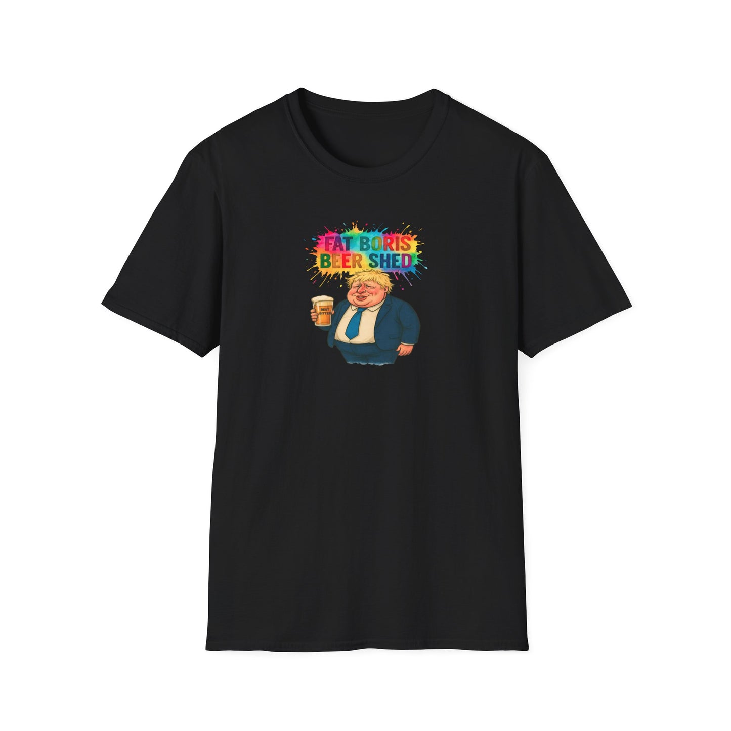 Fat Boris Beer Shed black T-Shirt — Funny Beer Drinker Graphic Tee 