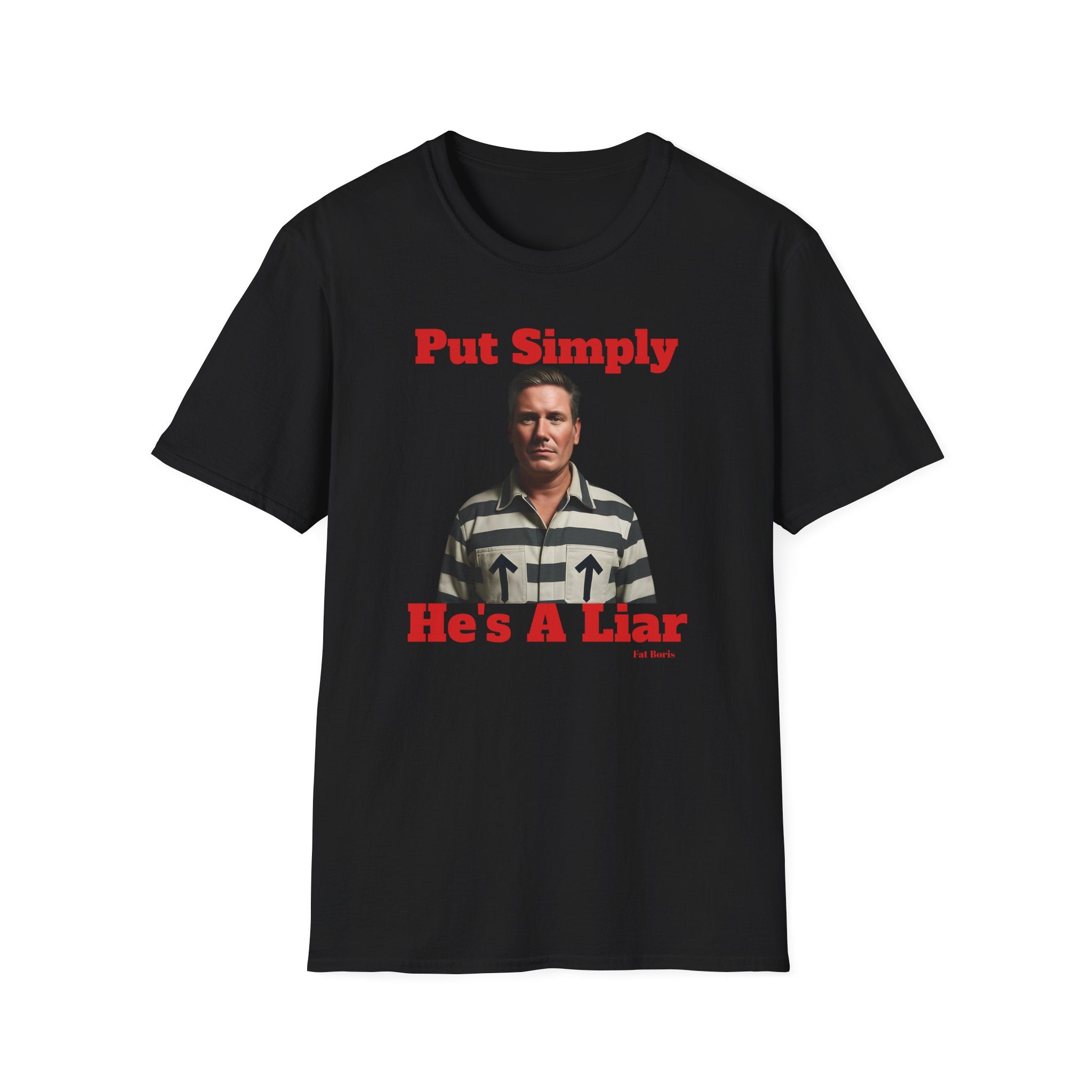 "Simply Put: He's a Liar" Kier Starmer  Political Satire Graphic T-Shirt Printify