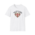 Nuff Said heart shape vintage St. George flag, white T-Shirt Vintage St George Flag Distressed Heart Shape