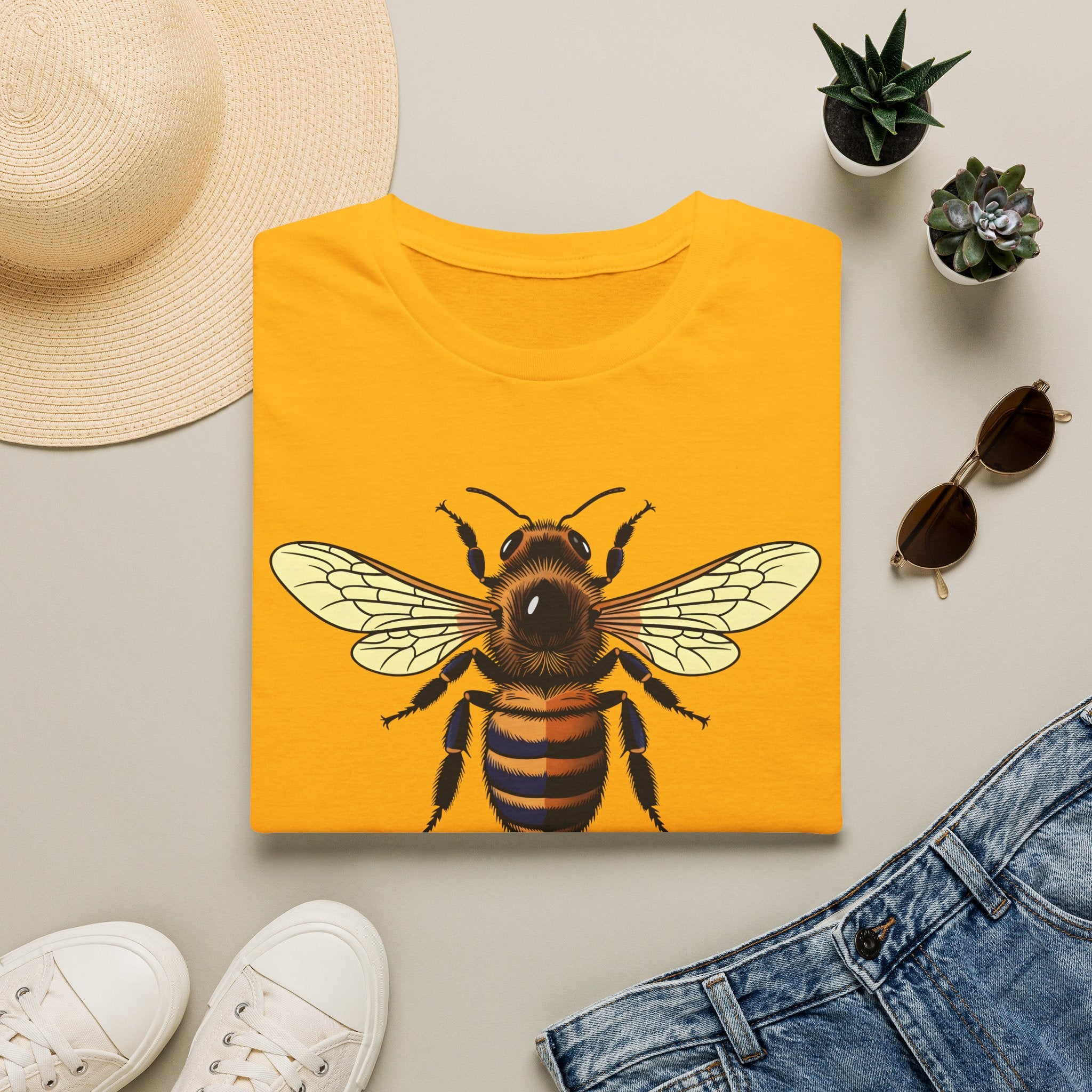 Bee Graphic T-Shirt — "Kind" Eco-Friendly Bee Tee for Nature Lovers Printify