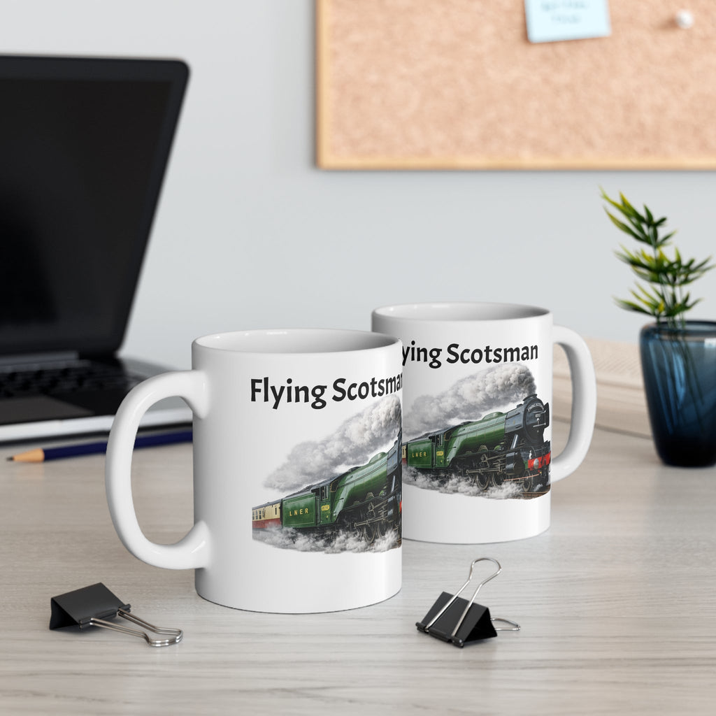 Flying Scotsman Train Mug — Vintage Steam Locomotive Coffee Cup Printify