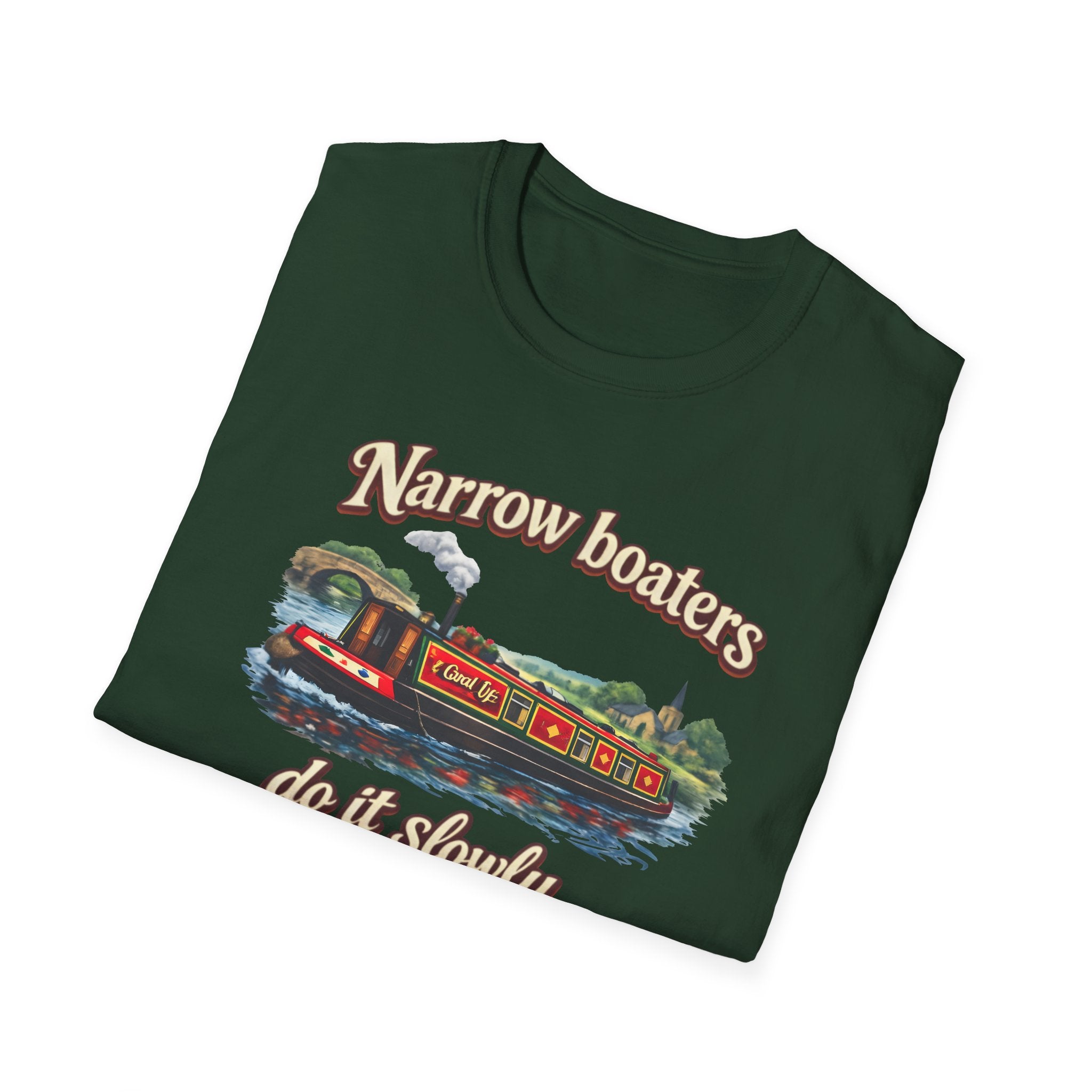 Narrow Boaters Do It Slowly T-Shirt — Canal Boat Vintage Graphic Tee Printify