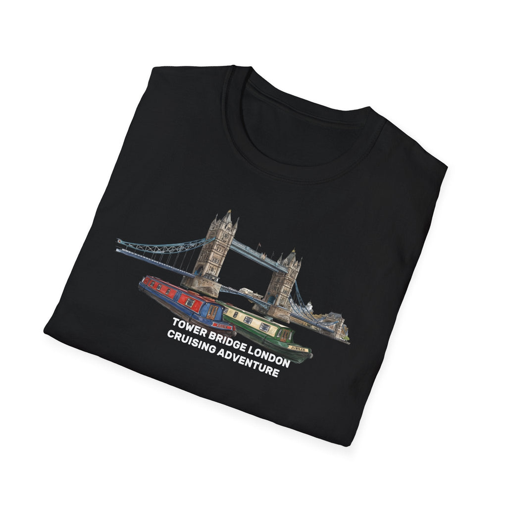 Tower Bridge London T-Shirt –Canal Narrowboat Thames River Cityscape Graphic Tee Printify