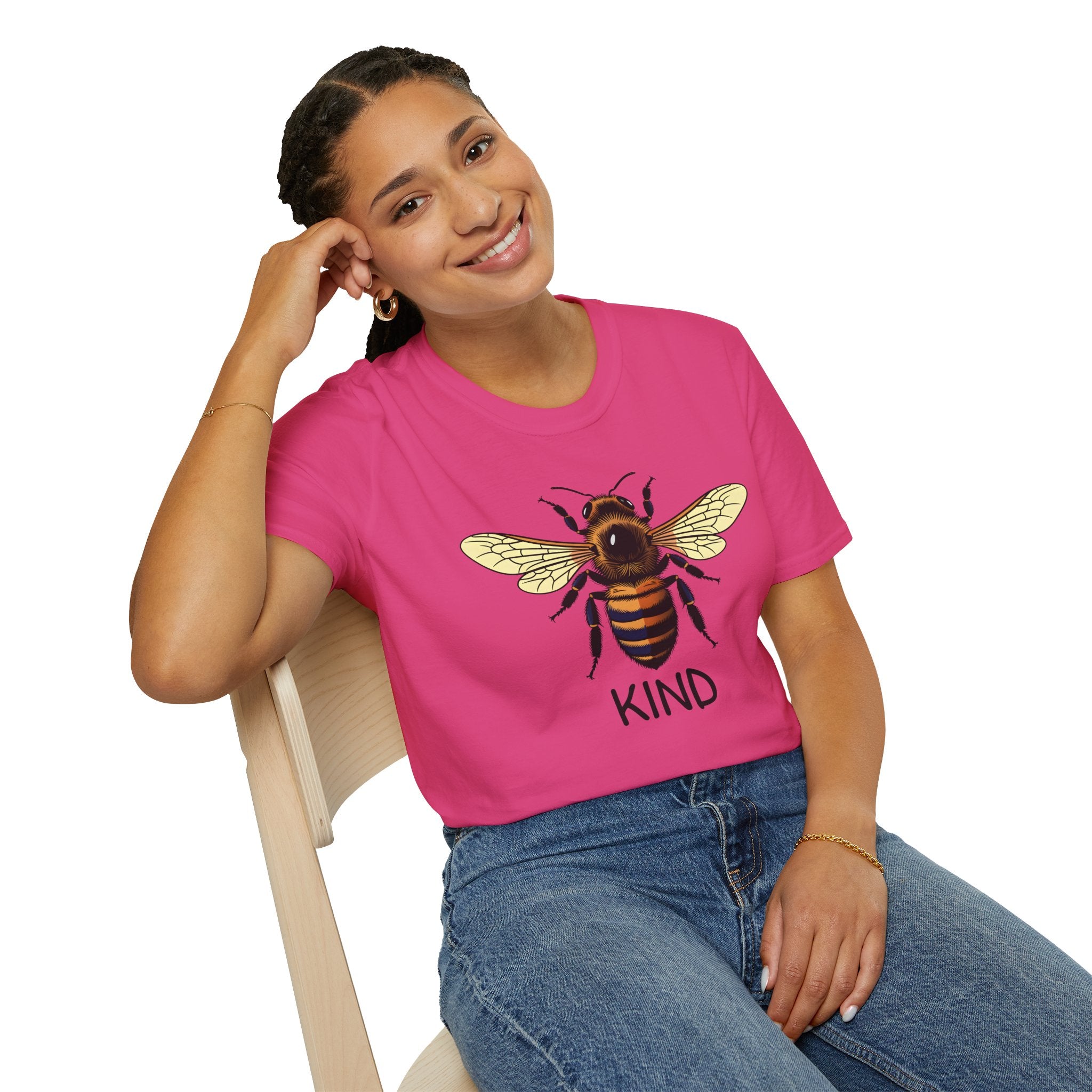 Bee Graphic T-Shirt — "Kind" Eco-Friendly Bee Tee for Nature Lovers Printify