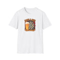 White  Darts & Beer Go Together T-shirt from the Fat Boris Beer Shed collection 