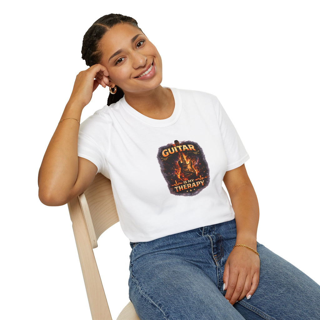 Guitar is my therapy electric guitar rock music t shirt design