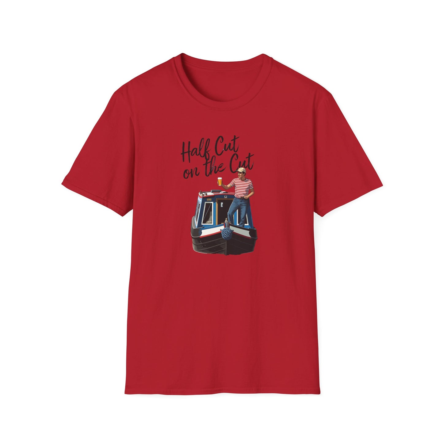 T-Shirt — “Half Cut on the Cut” Narrow boat Humour  Graphic Tee