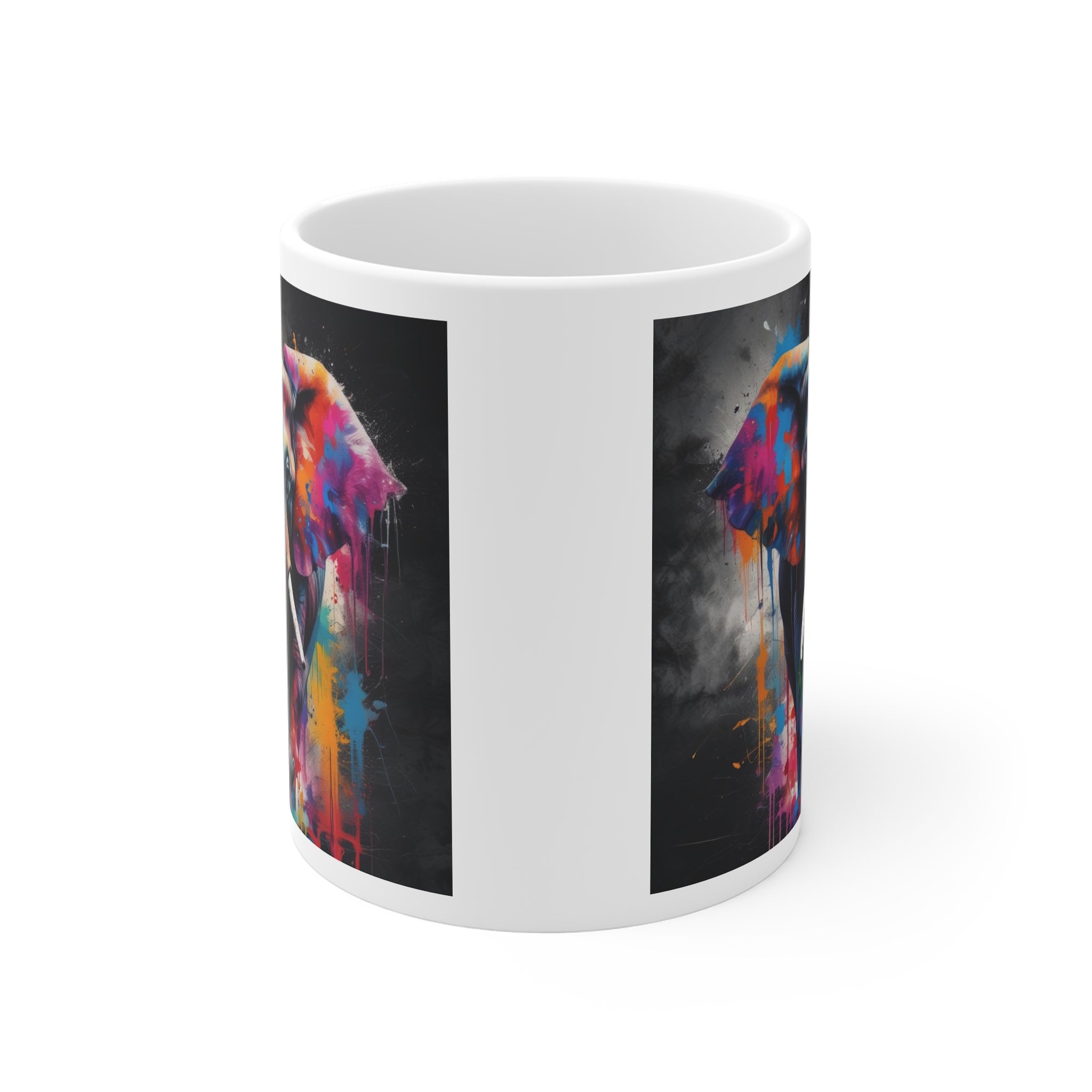 Elephant Art Mug — Colorful Watercolor Elephant Coffee Cup Printify