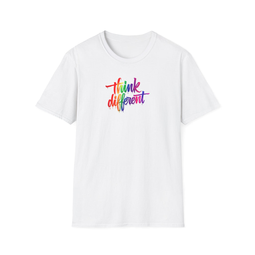 Colourfull Paint Splash Think Different Unisex Softstyle T-Shirt Printify
