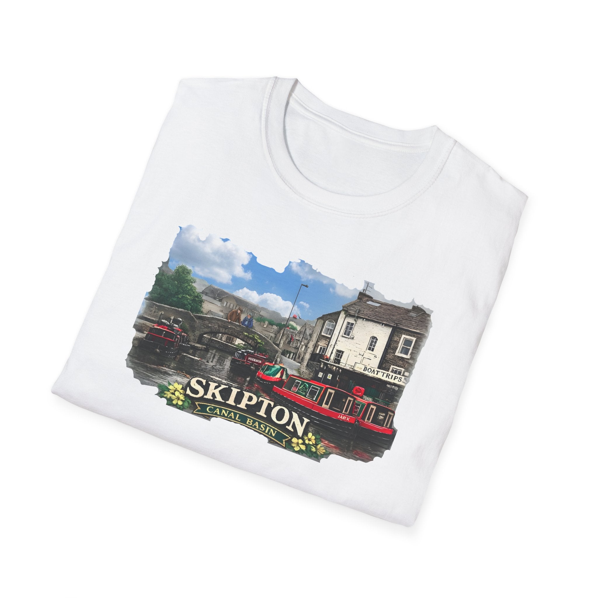 Historic Skipton- Canal Basin-Scene T  shirt Yorkshires Most Picturesque Waterway Printify