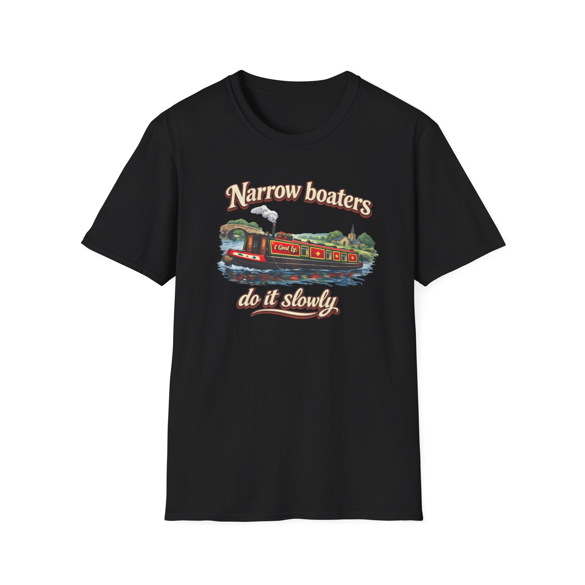 Narrow Boaters Do It Slowly T-Shirt — Canal Boat Vintage Graphic Tee Printify