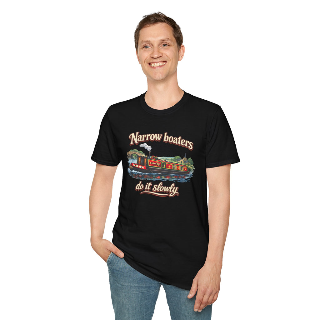 Narrow Boaters Do It Slowly T-Shirt — Canal Boat Vintage Graphic Tee Printify