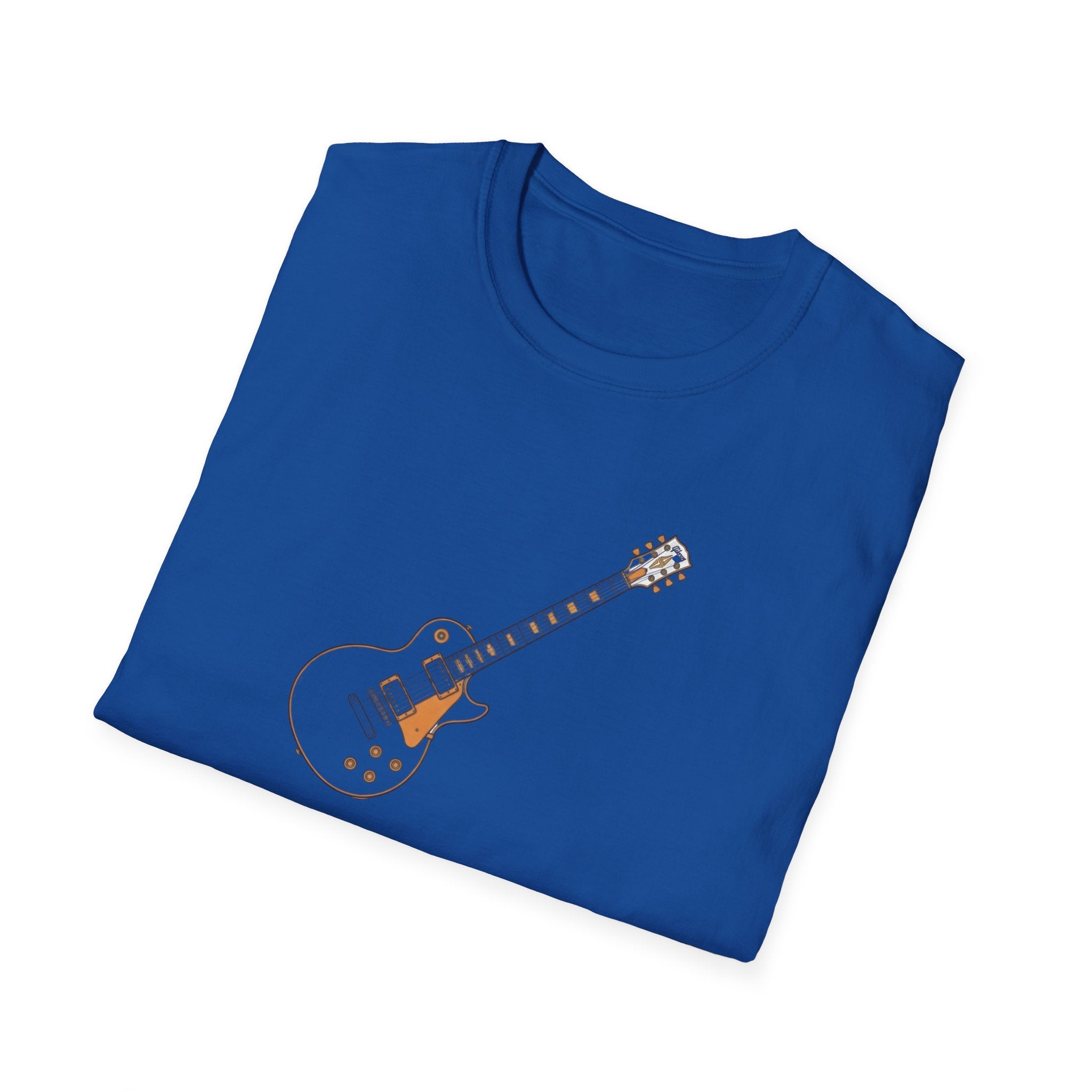 White Electric Guitar T-Shirt — Minimalist Music Tee for Guitarists & Fans