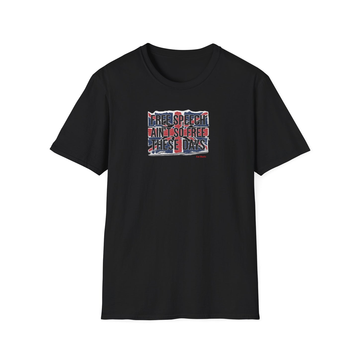 Free Speech Patriotic T-Shirt — "Free Speech Ain't So Free These Days" graphic