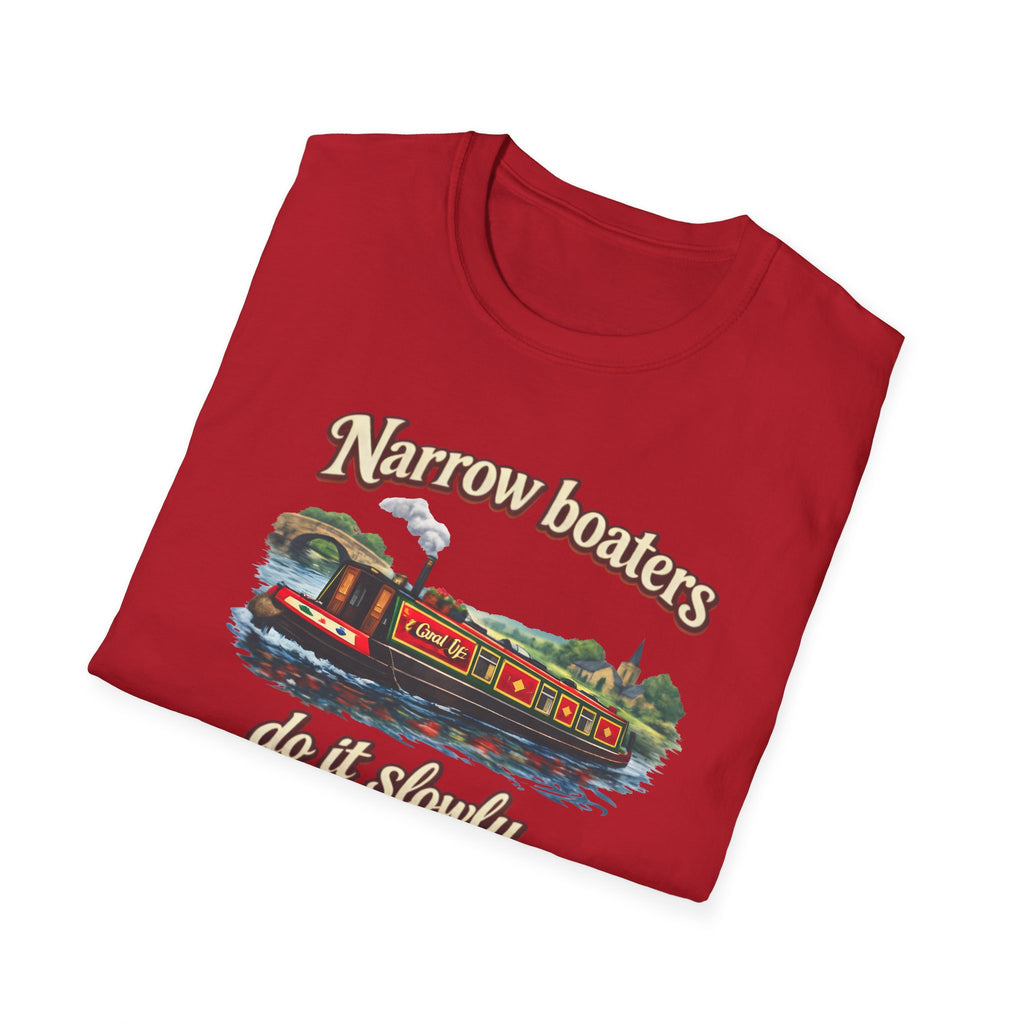 Narrow Boaters Do It Slowly T-Shirt — Canal Boat Vintage Graphic Tee Printify