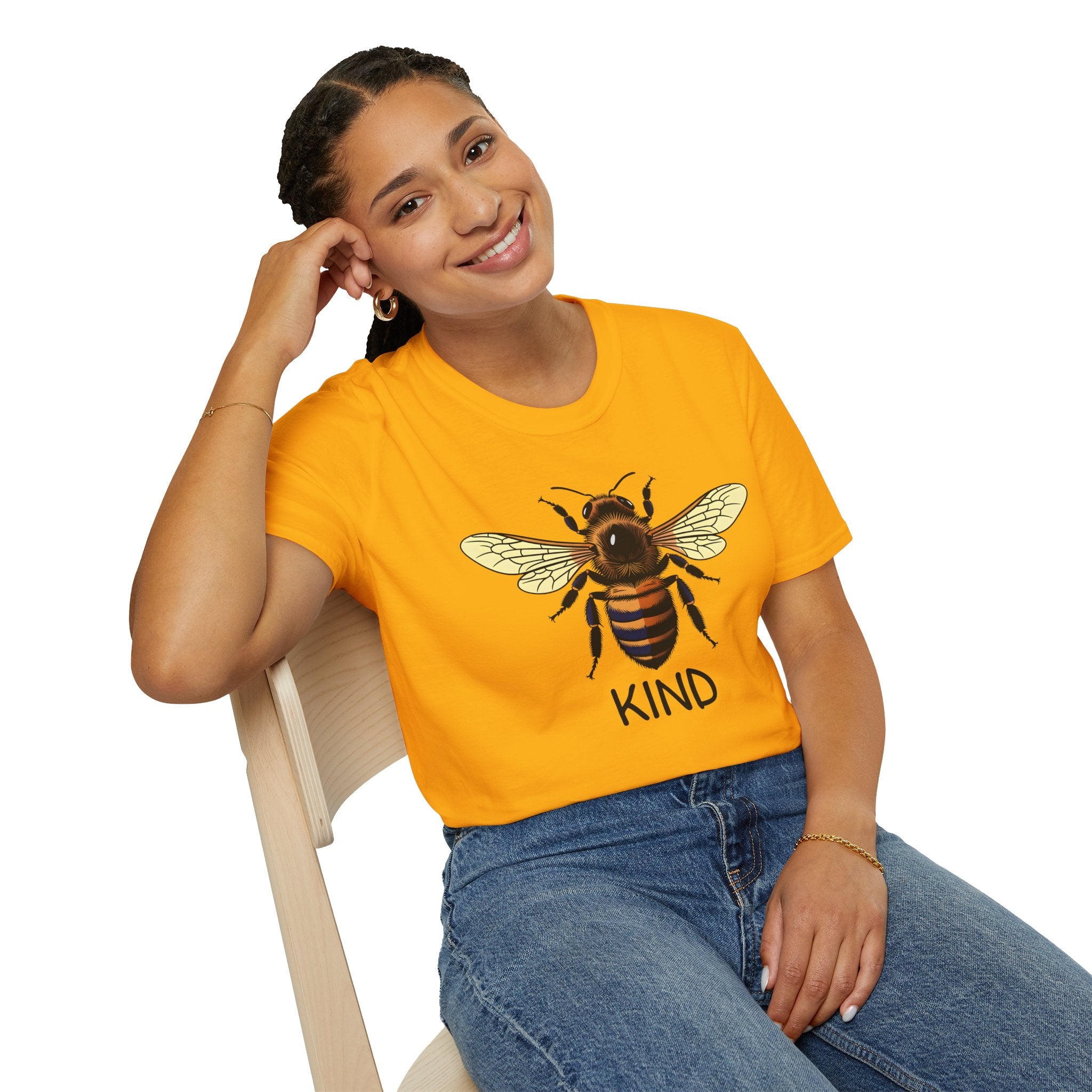 Bee Graphic T-Shirt — "Kind" Eco-Friendly Bee Tee for Nature Lovers Printify
