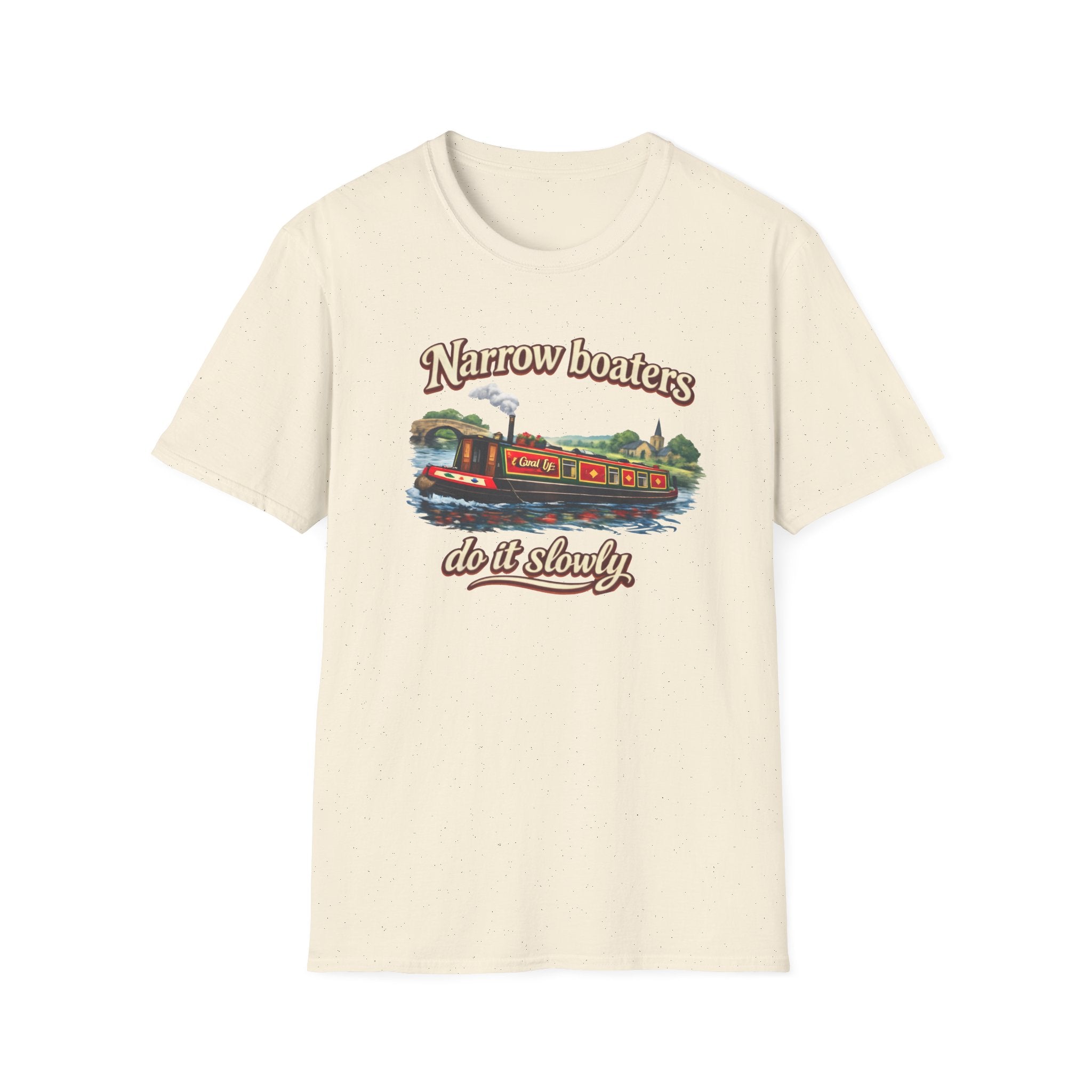 Narrow Boaters Do It Slowly T-Shirt — Canal Boat Vintage Graphic Tee Printify