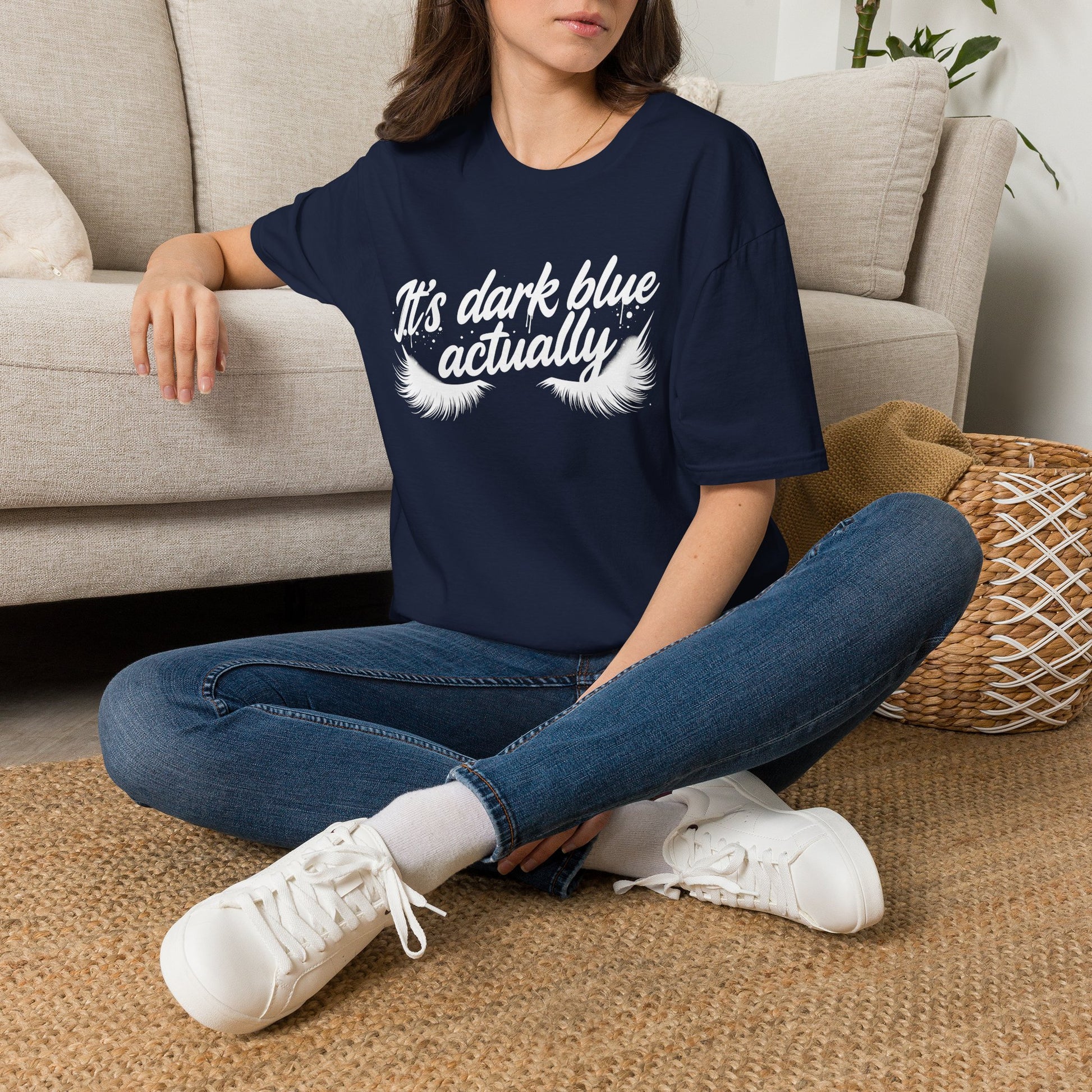 It’s Dark Blue Actually T-Shirt – Andy Burnham Eyelashes Reply to Kemi Badenoch Printify