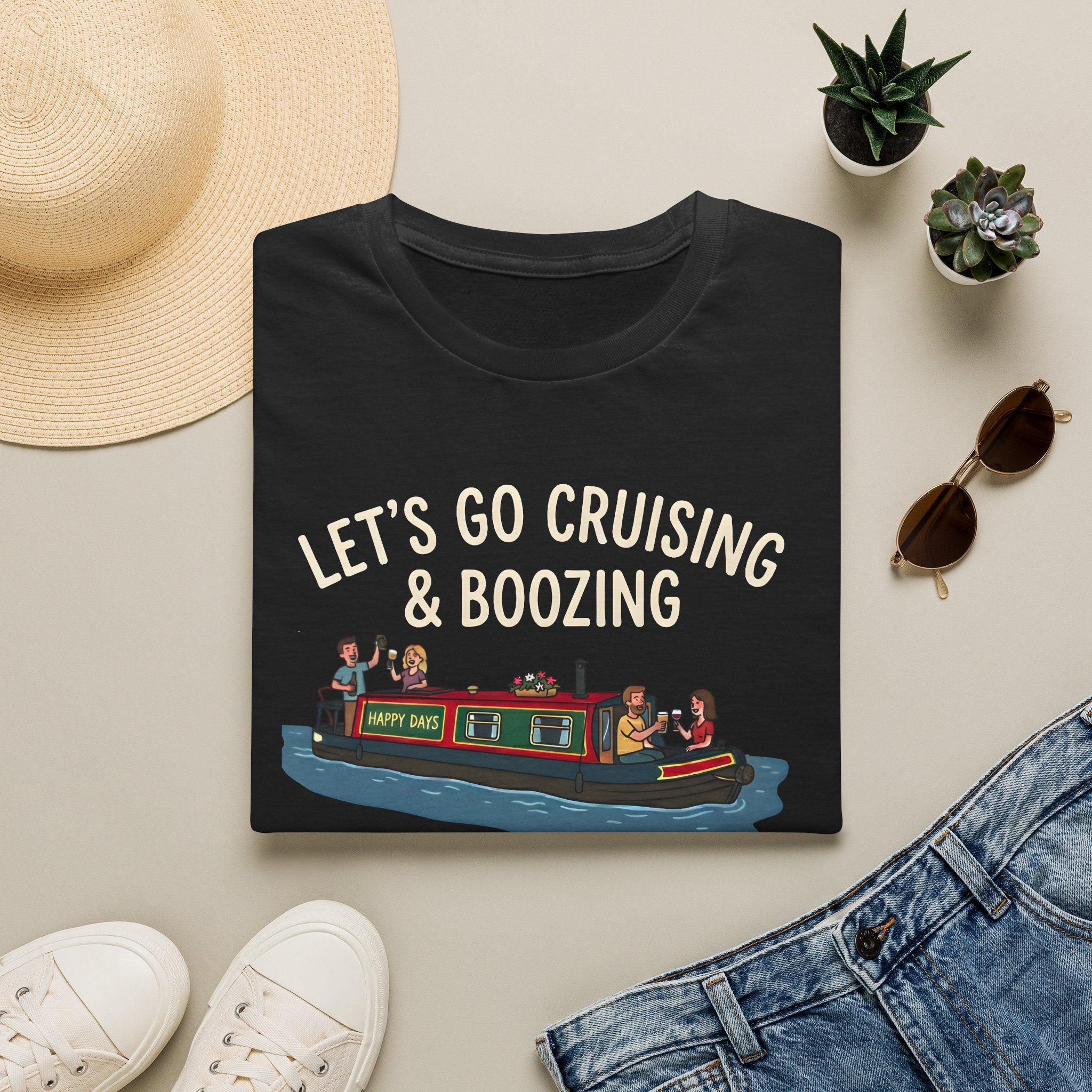 Let's Go Cruising & Boozing T-Shirt — Canal Boat Party Tee Printify