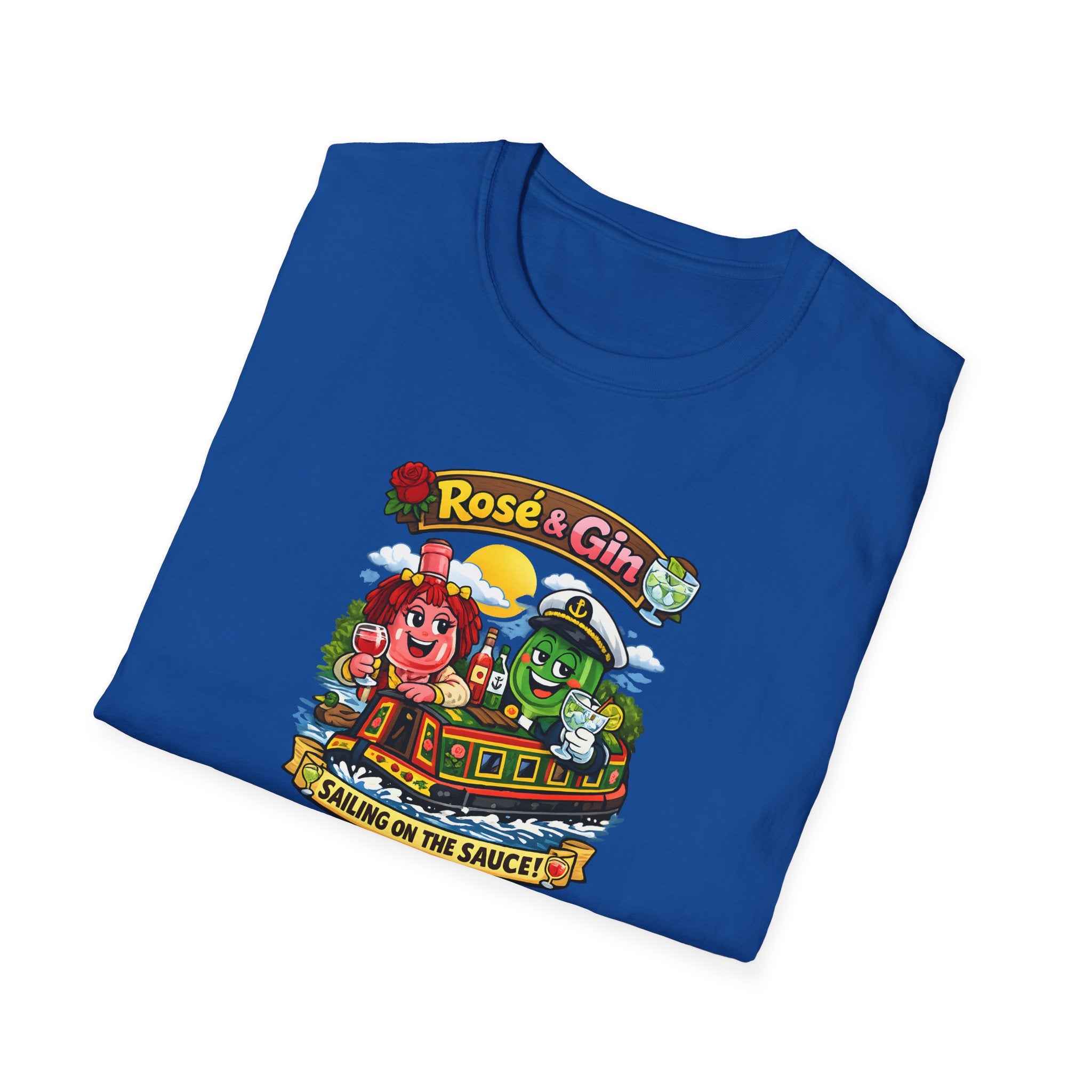 Rose & Gin 'Sailing on the Sauce' spoof Rosie and Jim TV Show Graphic T-Shirt
