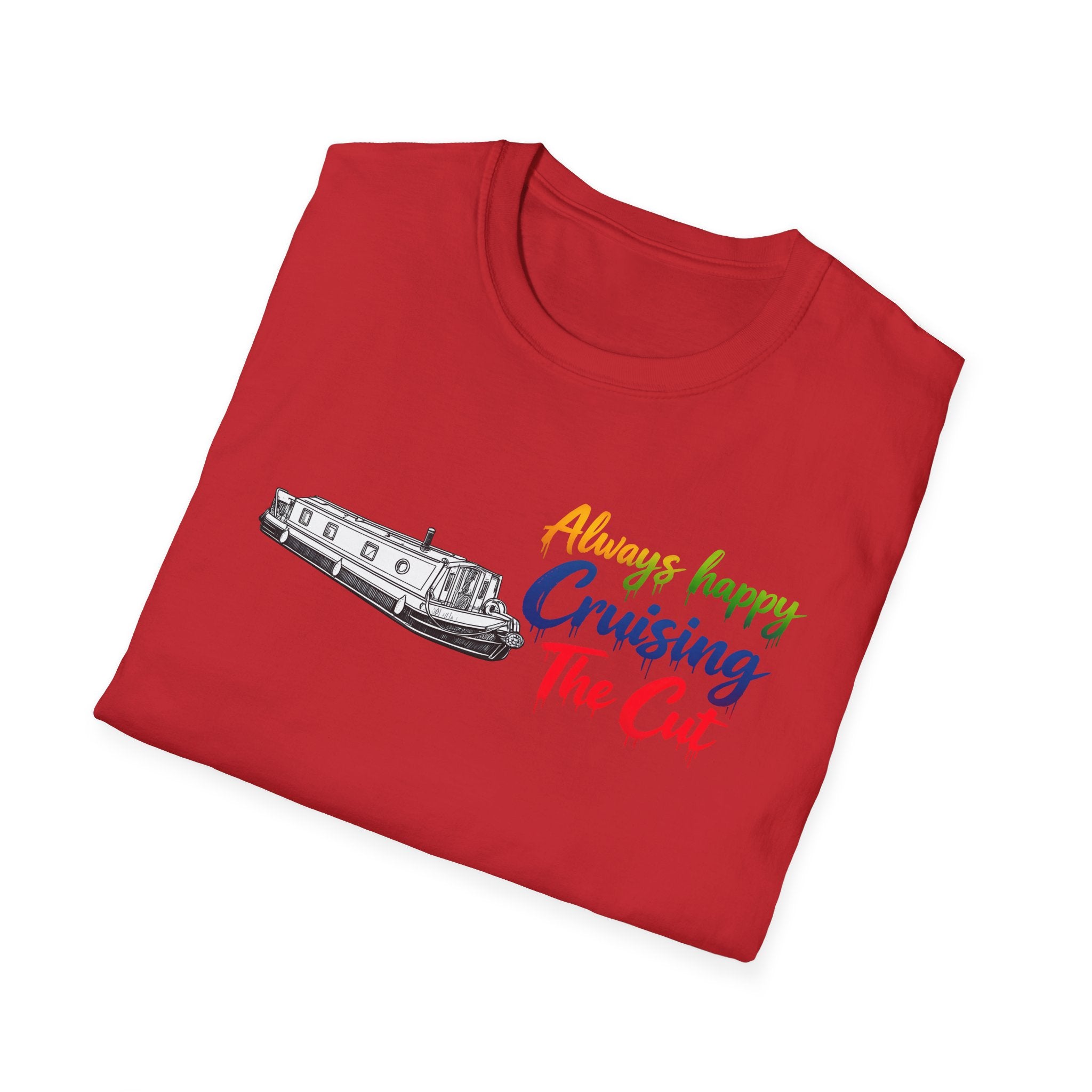 Cruising The Cut Boat T-Shirt — "Always Happy Cruising The Cut" Canal Boating Tee