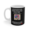  Political satire protest Mug features a design of a human brain with the text 'human brain works OK until you vote labour.'