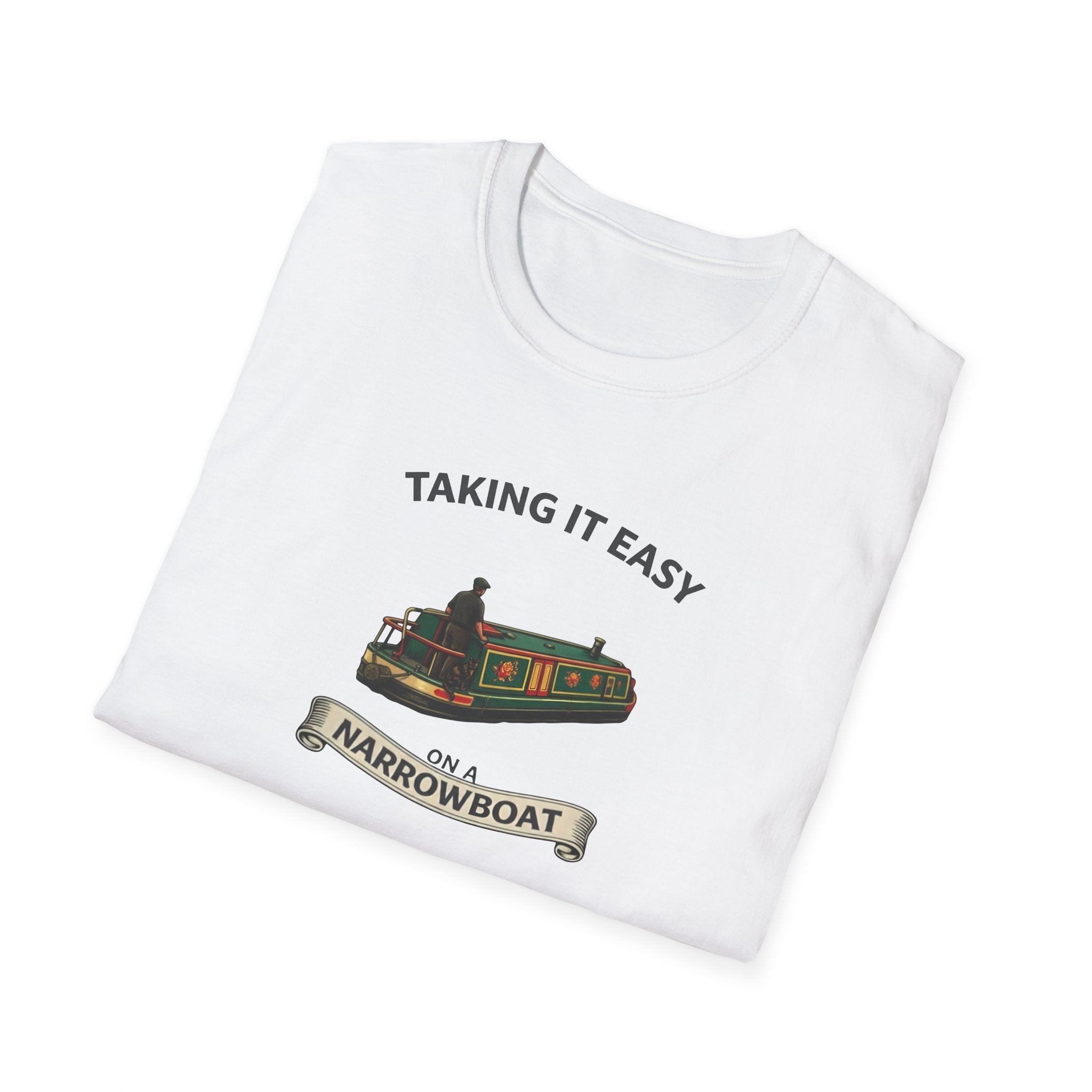 Taking It Easy Narrowboat T-Shirt — Canal Boat Graphic Tee Printify