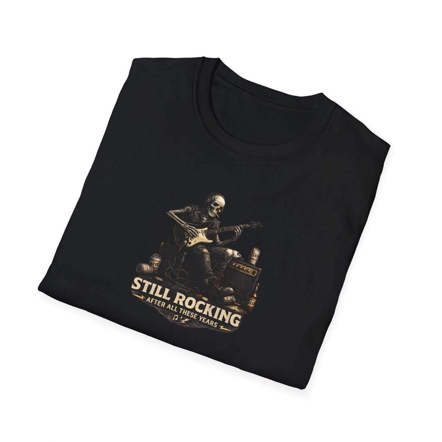 "Still Rocking Skeleton Guitarist T Shirt Vintage Rock Guitar Player Design"