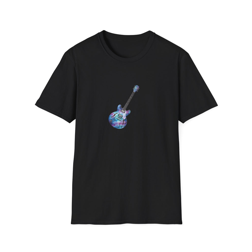  "Galactic Groove" tee, featuring a mesmerizing cosmic watercolour design. 