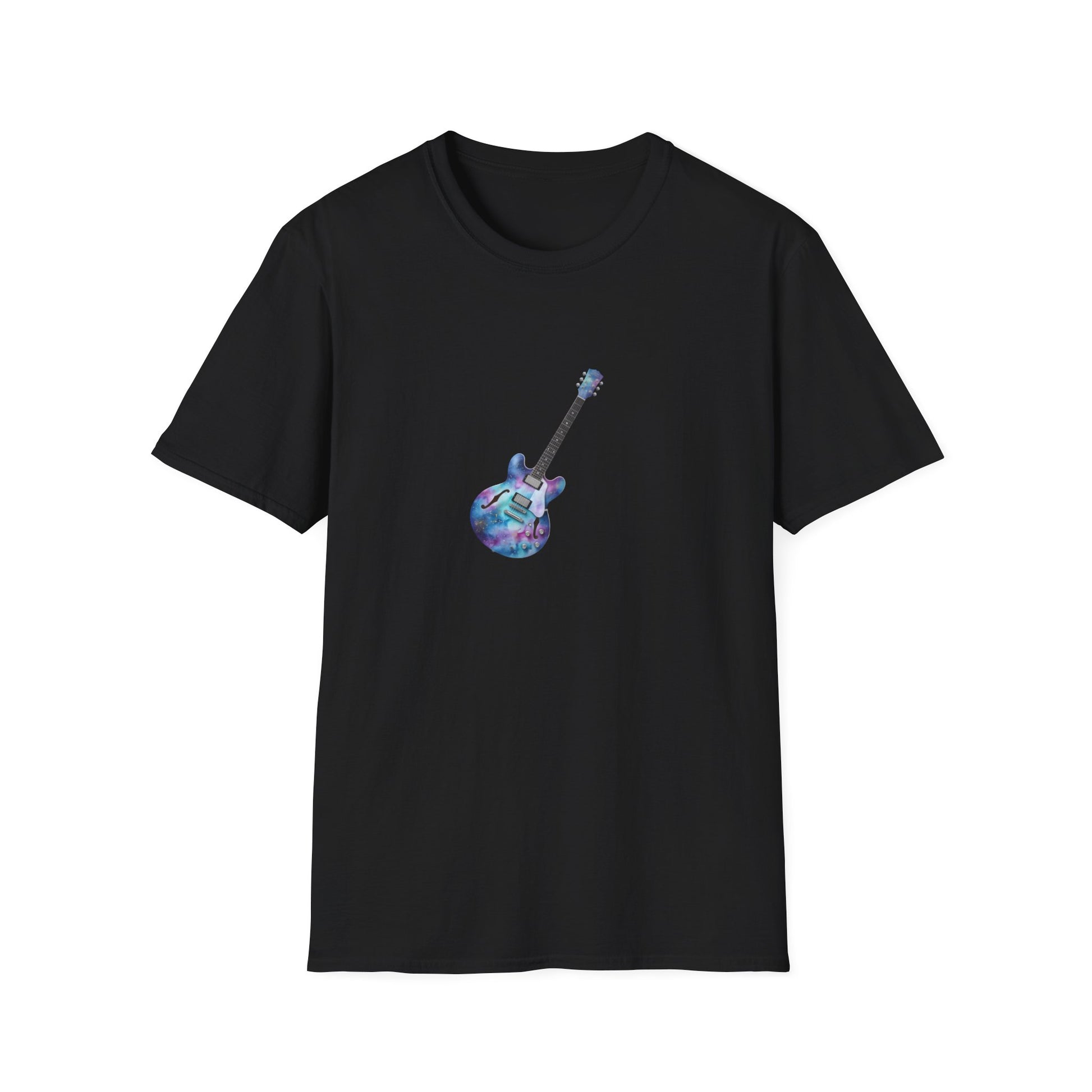  "Galactic Groove" tee, featuring a mesmerizing cosmic watercolour design. 