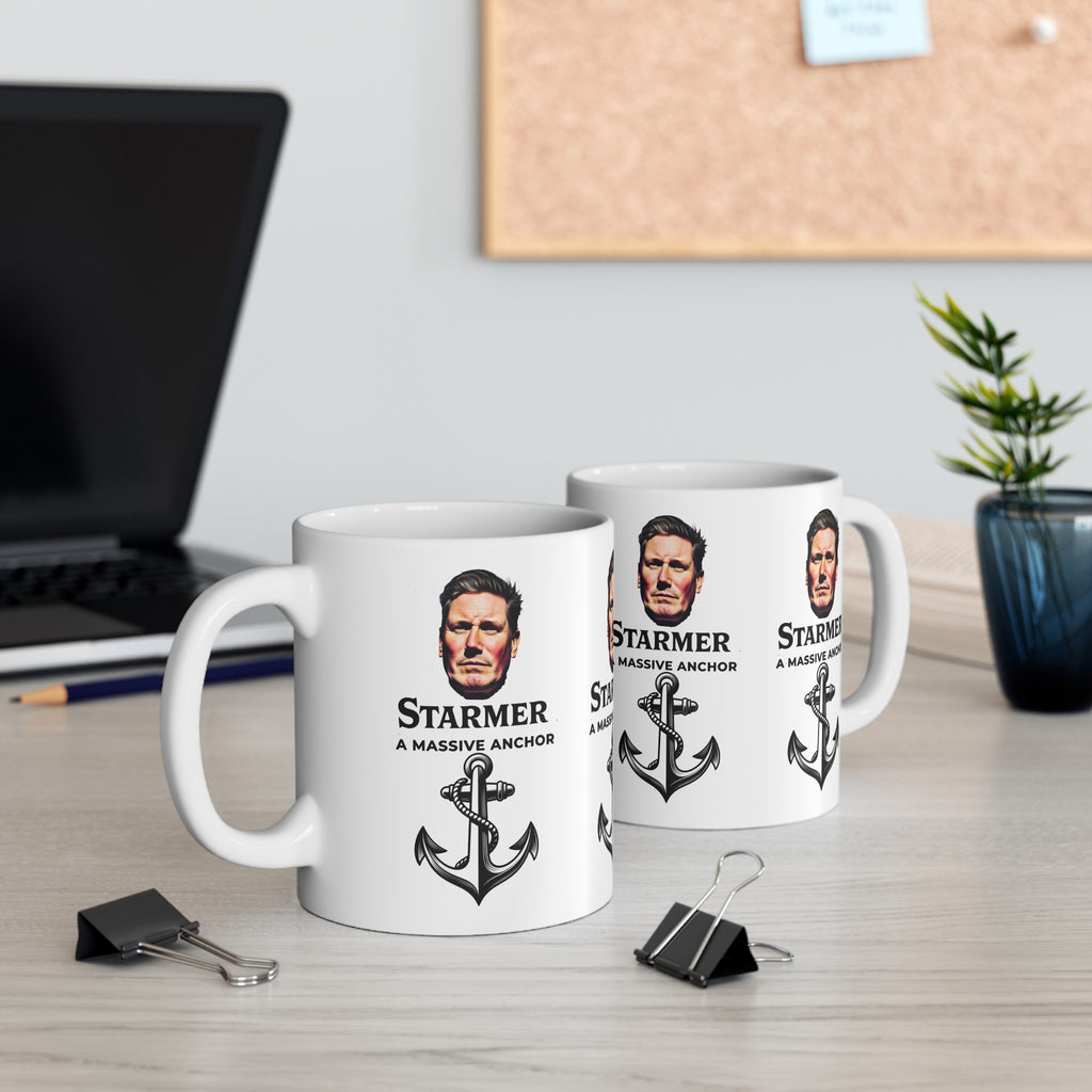 Starmer "A Massive Anchor" | Funny Political Satire Coffee Cup | Anti Starmer Gift | 11oz Ceramic Mug | UK Politics Humour Printify