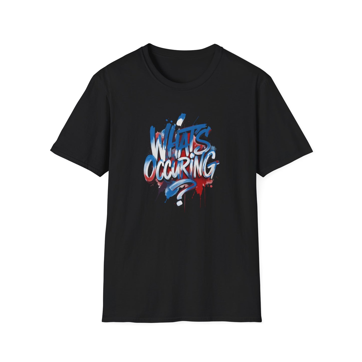 What’s Occurring? T-Shirt — Retro Graffiti Graphic Tee Printify