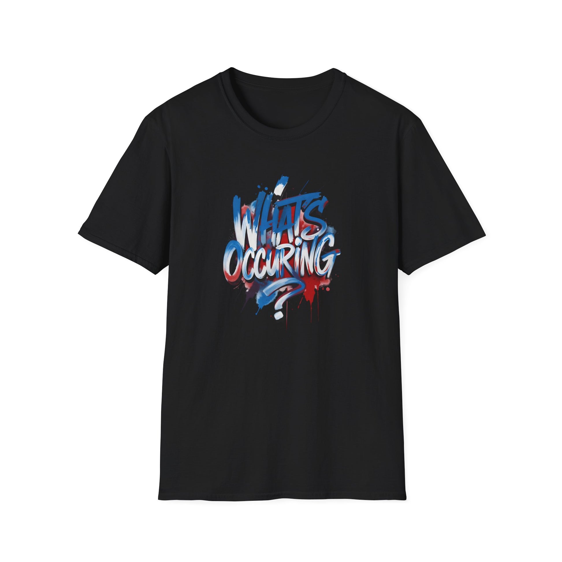 What’s Occurring? T-Shirt — Retro Graffiti Graphic Tee Printify
