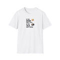  Fat Boris white t-shirt with “If you drink don’t talk, if you talk don’t drink”, graphic