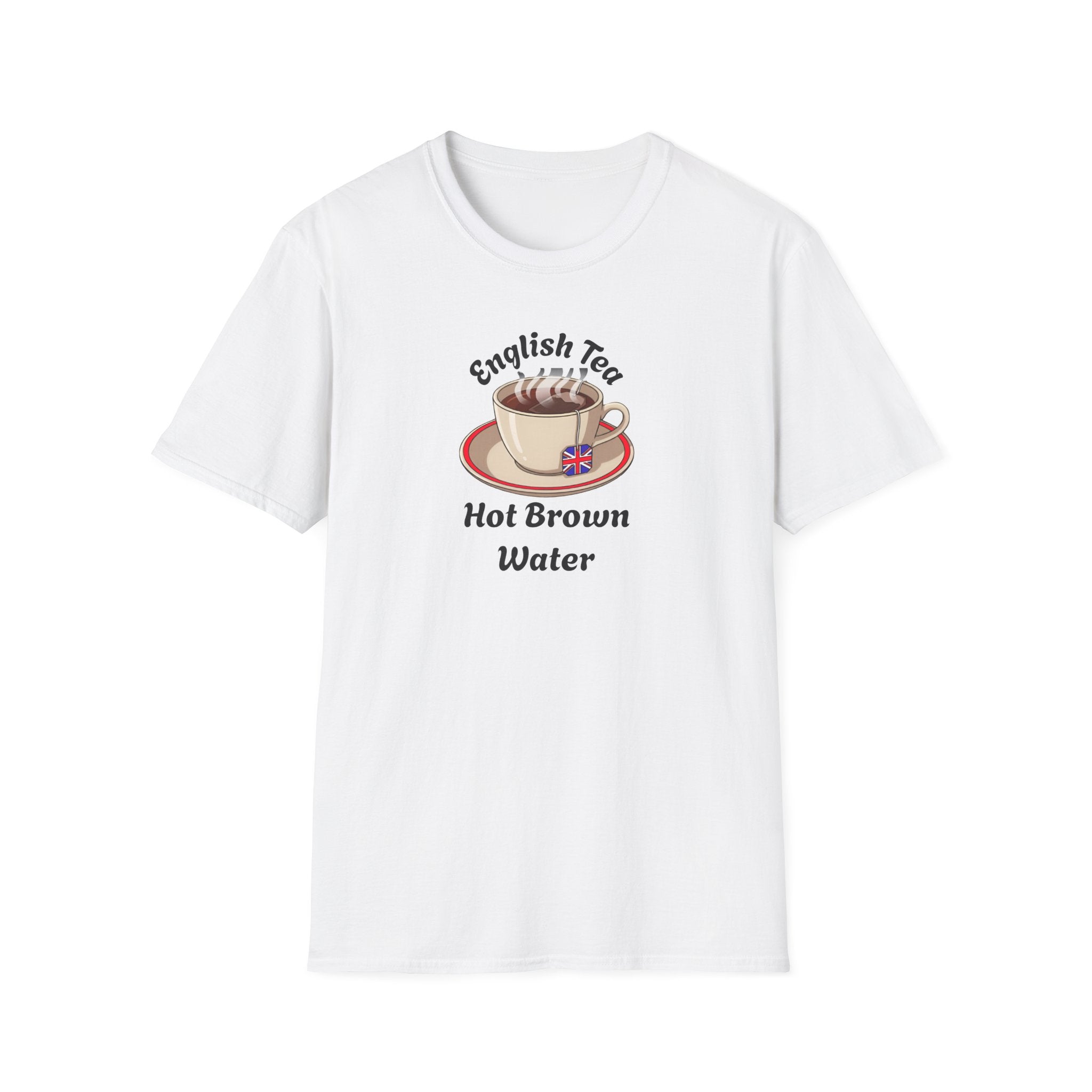 English Tea T-Shirt — "Hot Brown Water" Vintage Tea Cup Graphic Printify