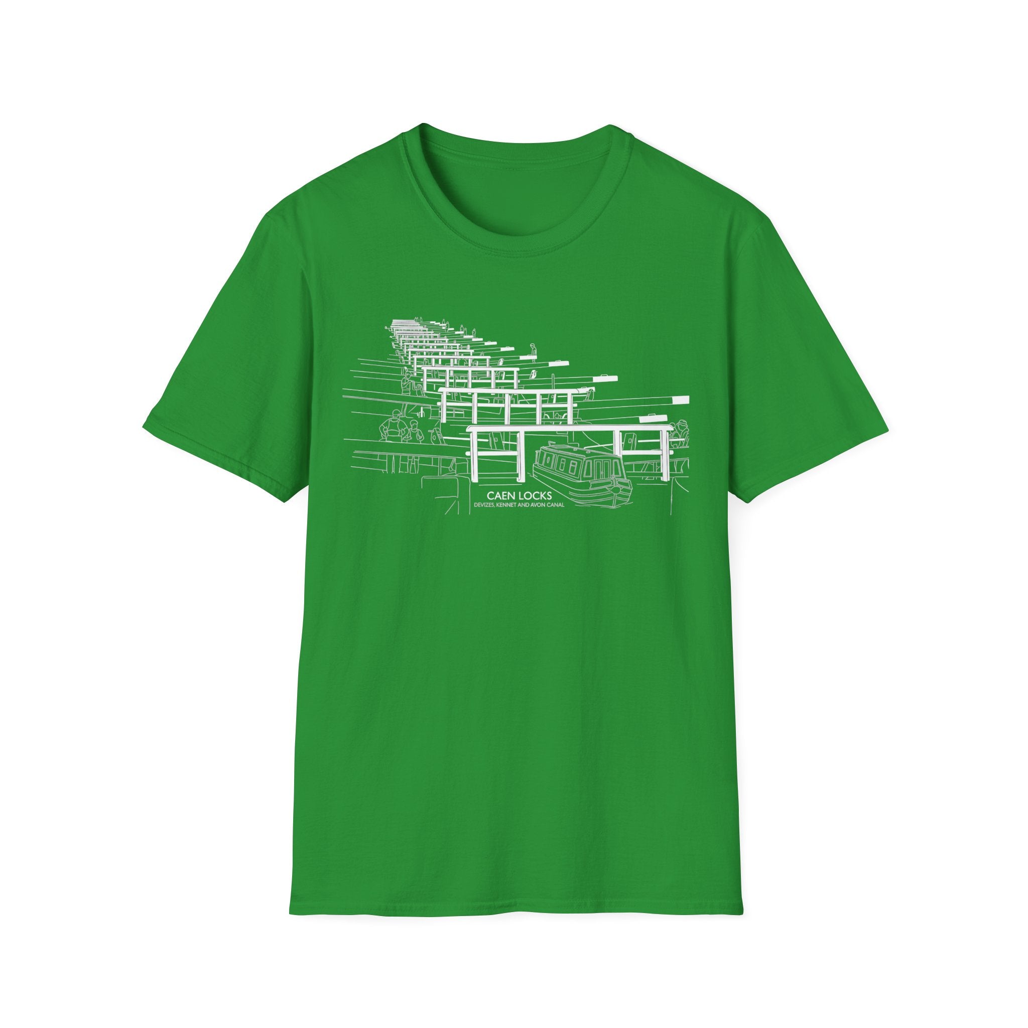 Caen Hill Locks Devizes Kennet and Avon Canal Unisex Softstyle T-Shirt