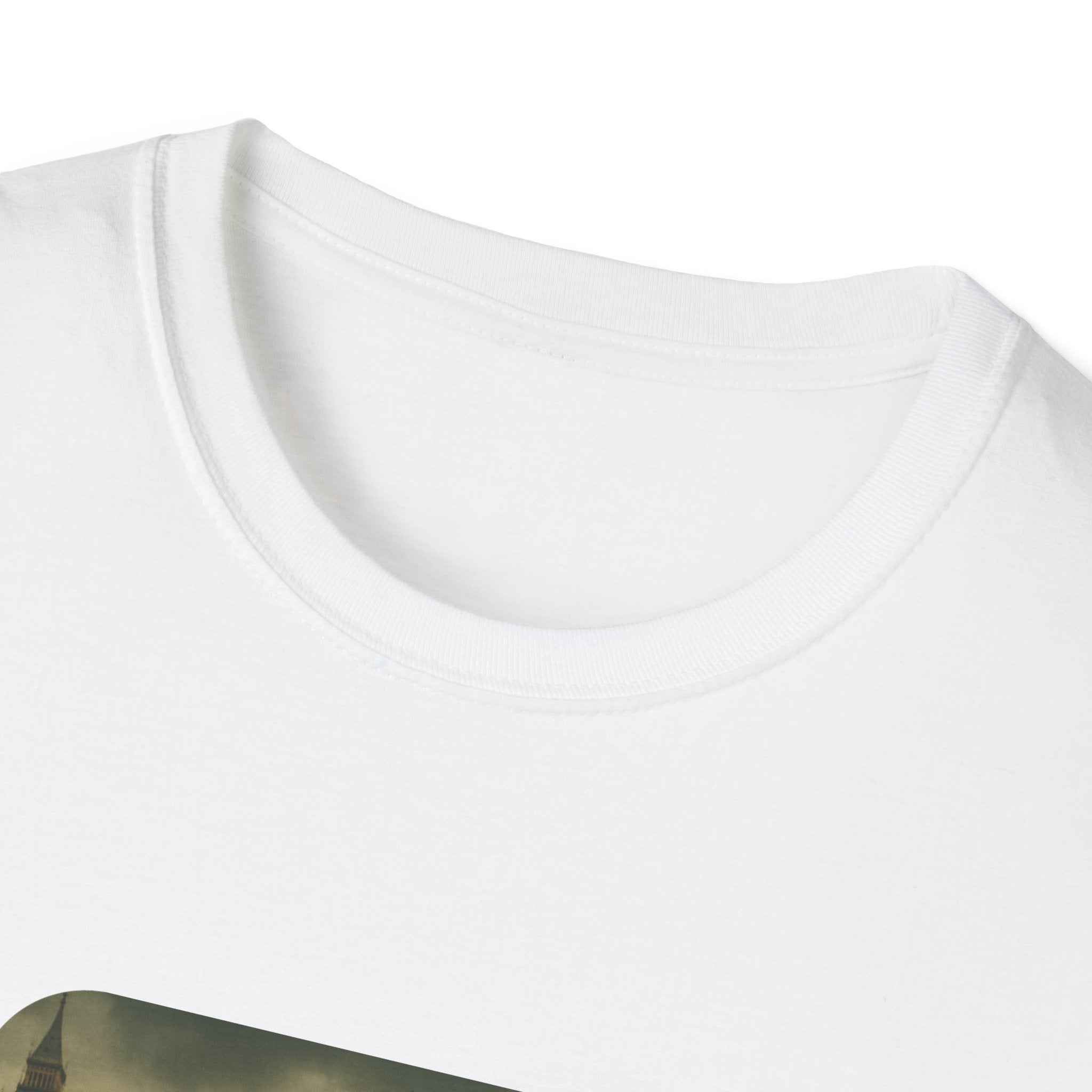 Close up collar white t shirt