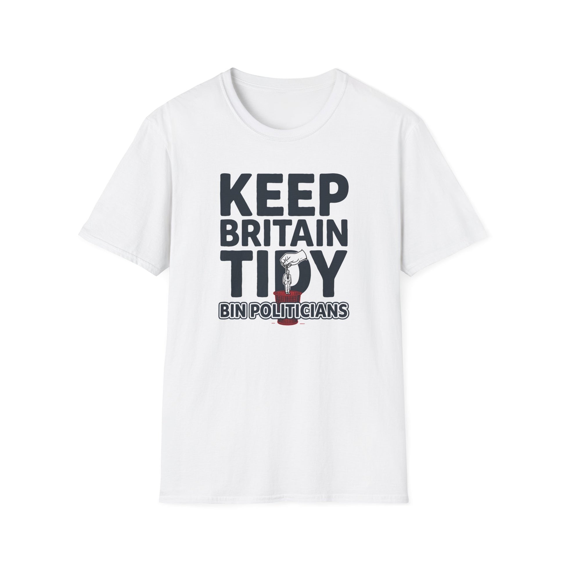 Keep Britain Tidy Bin Politicians T-Shirt | Funny Political Satire Tee | Anti-Politician Gift | Boris Johnson Meme Shirt | UK Politics Humor Printify