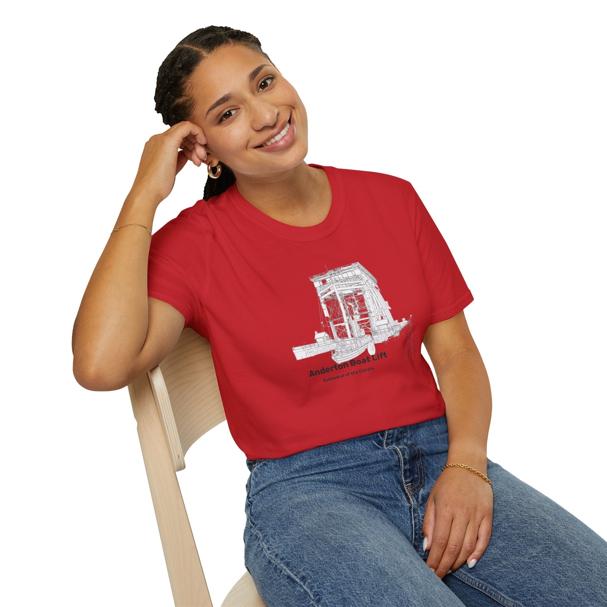 Anderton Boat Lift T-Shirt |  Cathedral of the Canals. canal landmark Printify