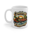 Cruising & Boozing Mug — Retro Canal Boat Beer Travel Coffee Cup Printify