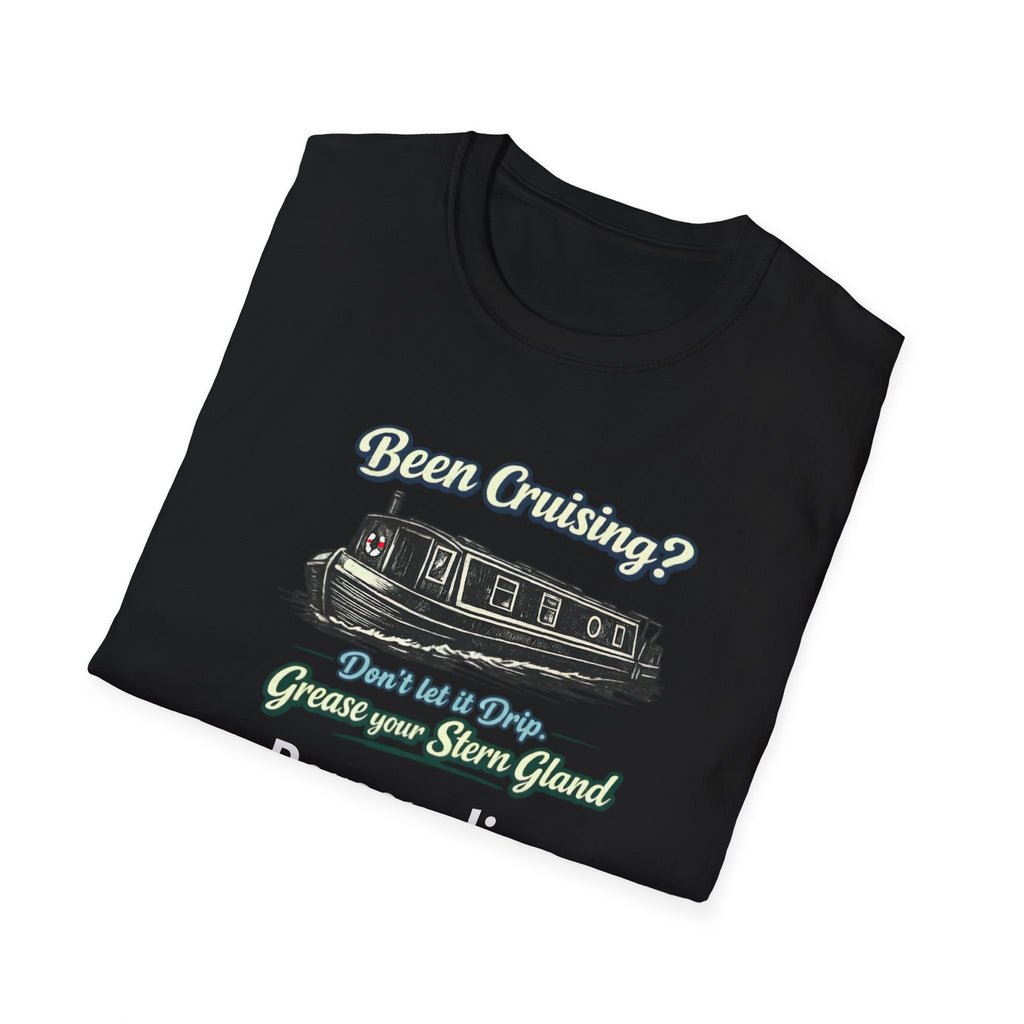Personalised Canal Boating T-Shirt – “Grease Your Stern Gland” Funny Narrowboat Tee Printify