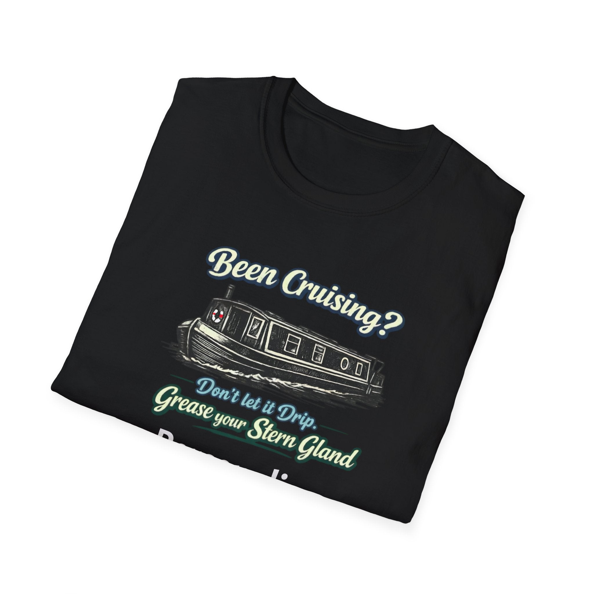 Personalised Canal Boating T-Shirt – “Grease Your Stern Gland” Funny Narrowboat Tee Printify