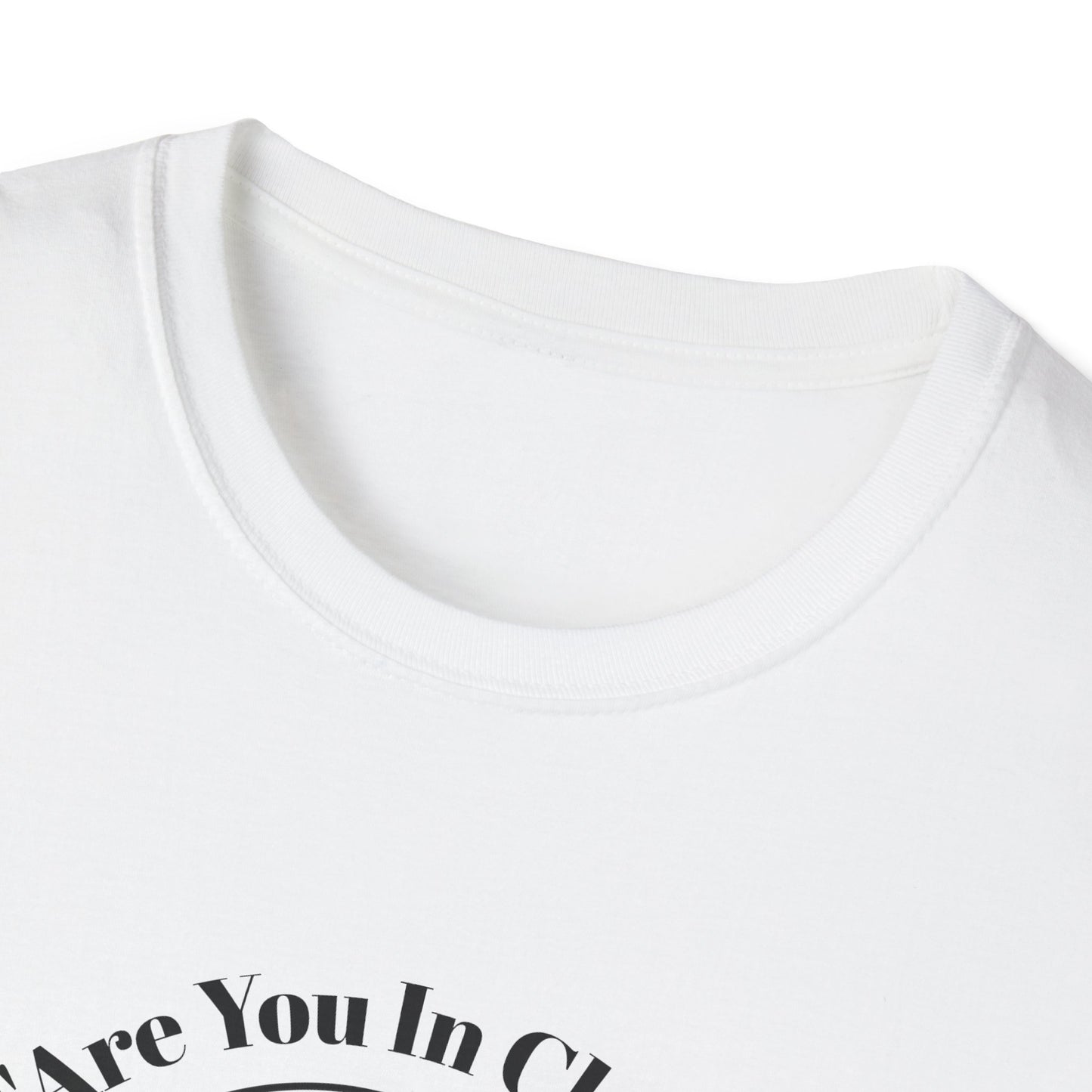 Close view of collar white t shirt, Jackson Lamb GRAPHIC  
EATING ICE Cream
with this officially unofficial Slow Horses WITH QUOTE ARE YOU IN CHARGE OF THE REJECTS 