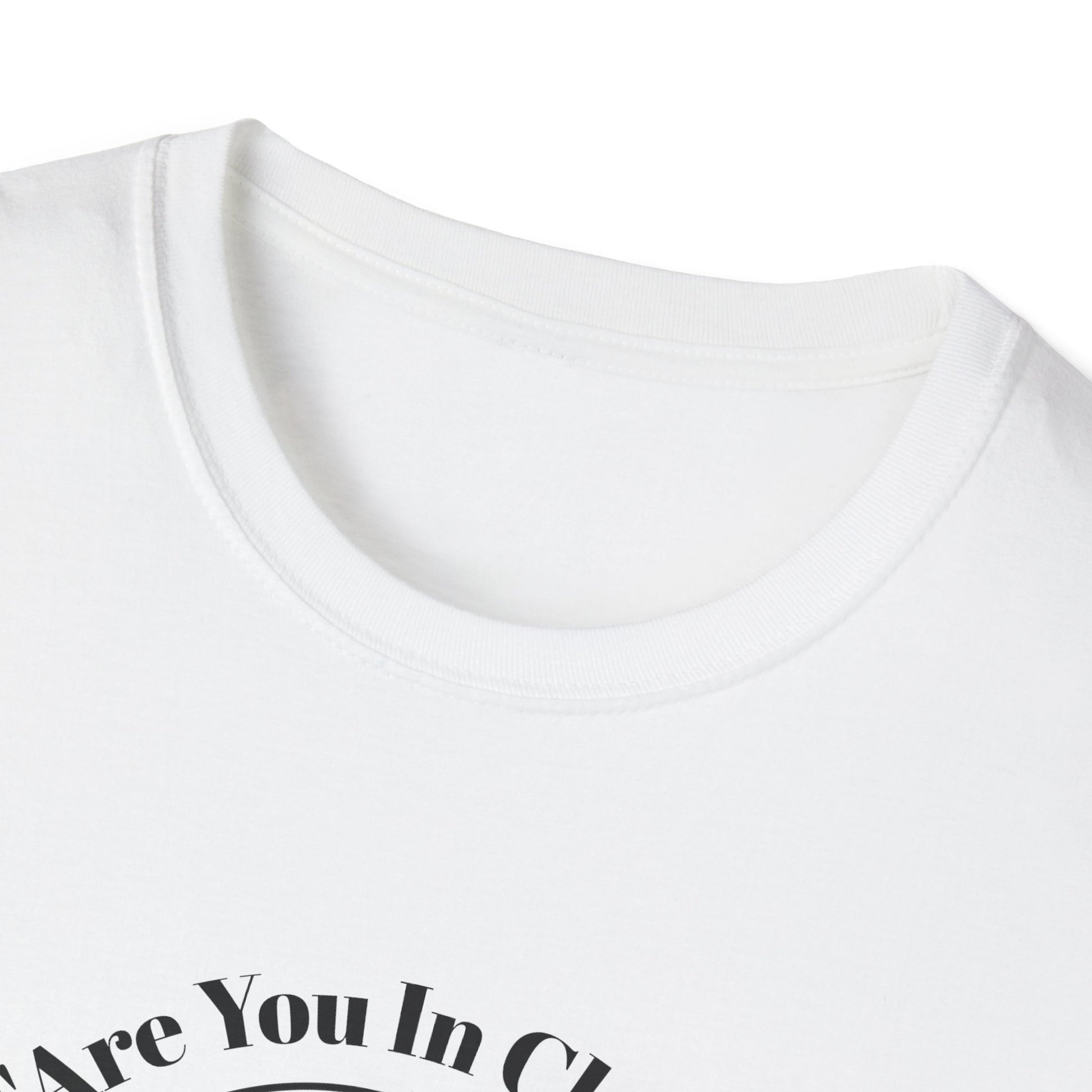 Close view of collar white t shirt, Jackson Lamb GRAPHIC  
EATING ICE Cream
with this officially unofficial Slow Horses WITH QUOTE ARE YOU IN CHARGE OF THE REJECTS 