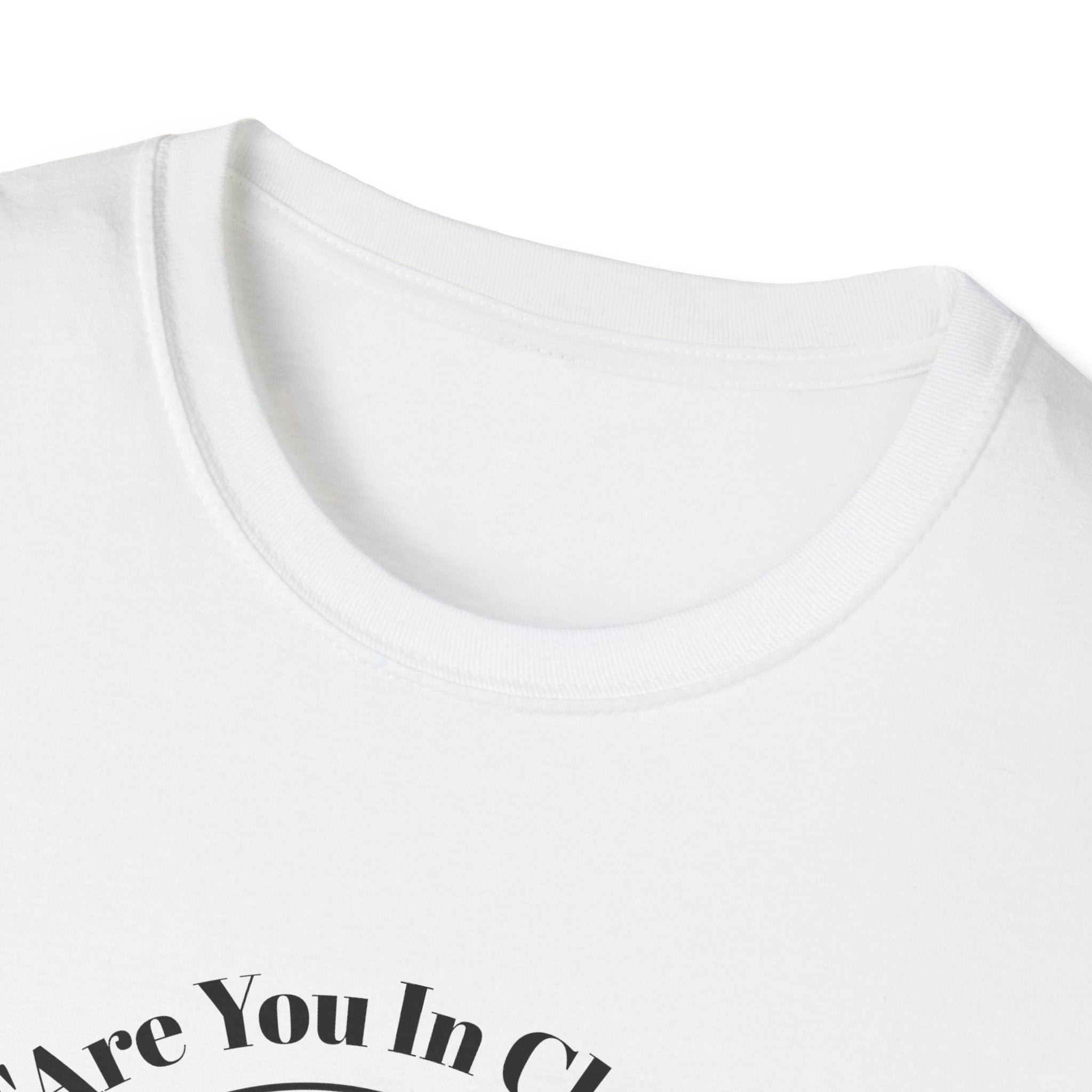 Close view of collar white t shirt, Jackson Lamb GRAPHIC  
EATING ICE Cream
with this officially unofficial Slow Horses WITH QUOTE ARE YOU IN CHARGE OF THE REJECTS 