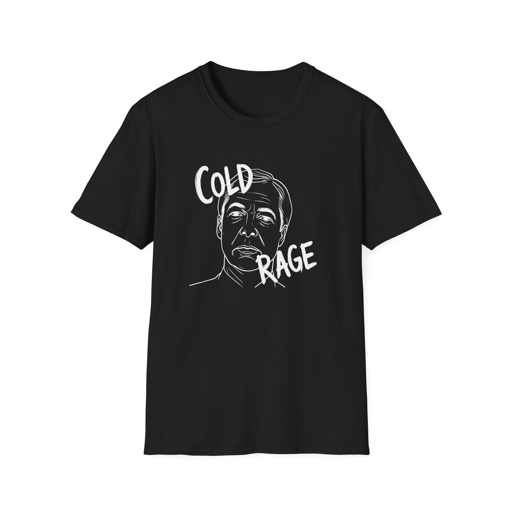 Nigel Farage Cold Rage Graphic T‑Shirt — Political Satire Portrait Tee Printify