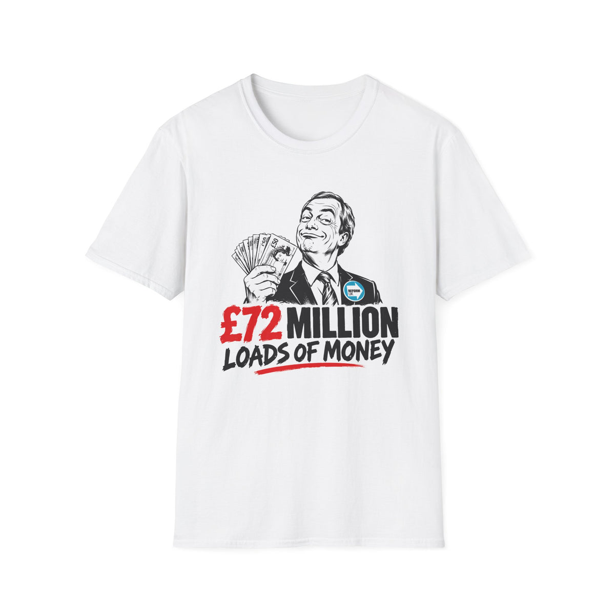 £72 Million Loads of Money Nigel Farage Political Satire T-Shirt