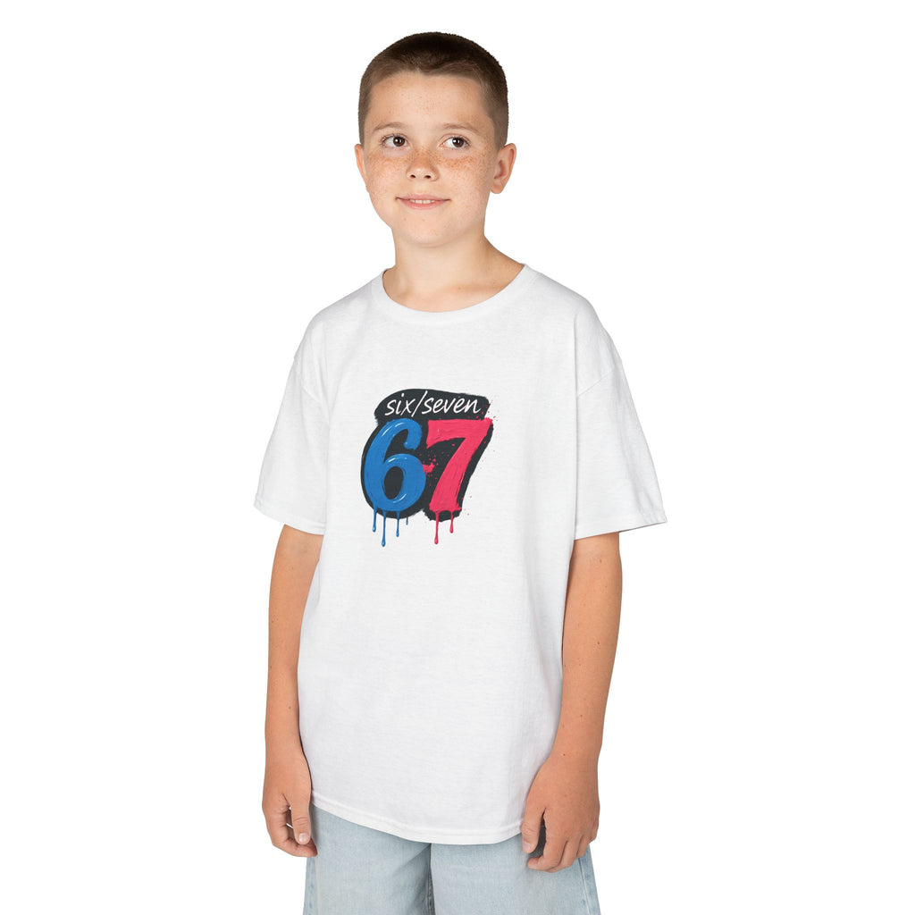 Kids T-Shirt Six Seven Meme Oil Paint Drip Youth Cotton Tee