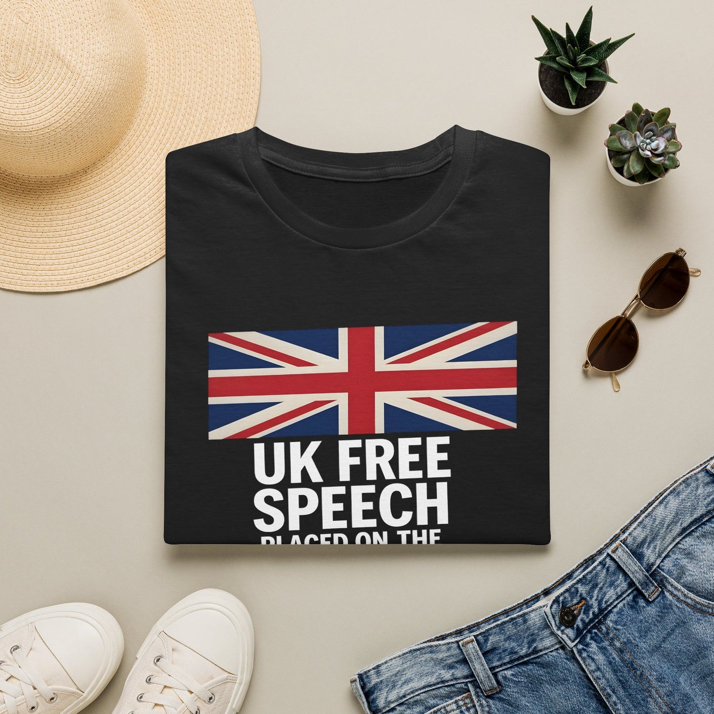UK Free Speech T-Shirt — Union Jack Political Statement Tee  fat boris